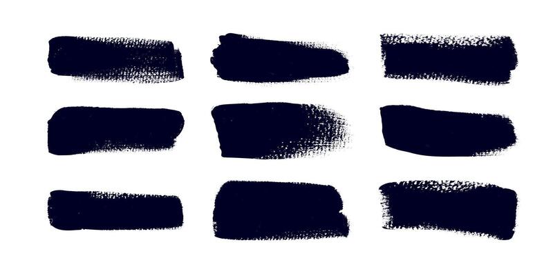 Grunge Brush Strokes and Lines with Subtle Texture. Creative brush lines with rough edges. Abstract freehand doodle line borders. Highlight splashes