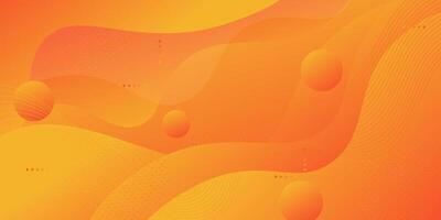 Modern wavy orange textured background design in 3D style with dynamic orange. vector