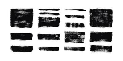 Collection of Grunge Brush Strokes and Lines with Paper Texture. Creative brush lines with rough edges. Abstract freehand doodle line borders. Highlight splashes vector