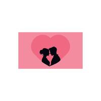 Romantic Silhouette of a Couple Sharing an Emotional Moment in an Artistic Black and White Design vector