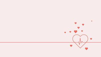 pink love background, a line drawing of a heart with a line going through it vector