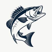 A Walleye fish with a long tail and a long mouth vector