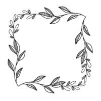 Square floral empty frame vector