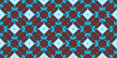 Seamless geometric pattern with brown and blue shapes forming a symmetrical, kaleidoscopic design. Ideal for backgrounds, textiles, and wallpapers vector