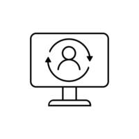 Personal computer icon on white background. illustration. Eps 10. vector