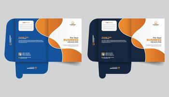 Company report cover abstract annual report cover or File folder design vector