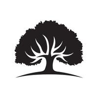 Silhouette of a stylized tree for logo or design use. vector
