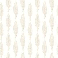 Magic linear feathers seamless pattern background white vector