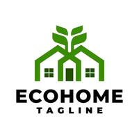 illustration of house with leaf on the top. good for any business related to housing, ecology, leaf and nature. vector