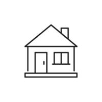 This is a minimalist line drawing that illustrates a house, which serves as an excellent representation of the construction and renovation industry, showcasing simplicity in design and structure vector
