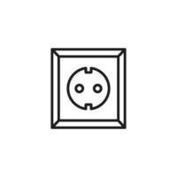 This minimalist icon of an electrical socket is perfect for home renovation and construction themes, blending functionality and aesthetics in various design contexts and industries vector