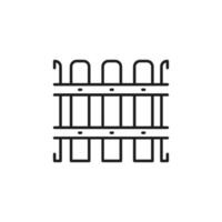 This fence outline icon symbolizes concepts like construction, renovation, and boundaries, making it ideal for design and architecture projects that need visual clarity and precision vector