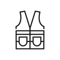 This is a minimalist outline icon that effectively represents a construction waistcoat, serving as a powerful symbol of safety and professionalism within the construction industry and its practices vector