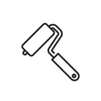 An outline icon of a paint roller symbolizes the renovation and construction industry, ideal for design and DIY projects that inspire creativity and innovation across various settings vector