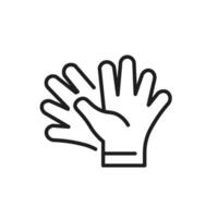 This outline icon represents a pair of gloves, symbolizing the important concepts of safety and protection, particularly in the realms of construction and renovation work, where they are essential vector