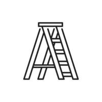 This outline icon of a stepladder is perfect for representing construction projects, home improvement tasks, and DIY themes, showcasing its practicality and usability in various settings vector