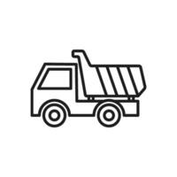 This icon beautifully represents a simplistic outline of a tipper dump truck, making it perfect for visually symbolizing the construction and renovation industry in various contexts vector