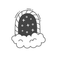 Mystical Portal Arch with Cloud vector