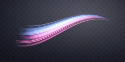 Glowing pink and blue lines. Dynamic neon realistic energy speed wave. Abstract curve twirl light effect vector