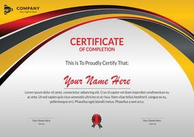 Modern Certificate of Completion Template Design vector