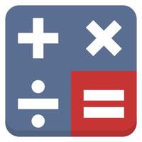 Math mark flat icon isolated on white background. vector
