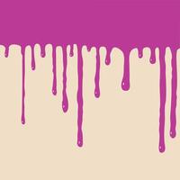 A border of a big pink dripping of icing on a cake. vector