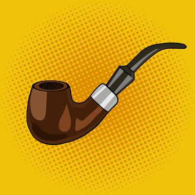 Smoking pipe pop art style illustration. Smoking pipe. Comic book style imitation. Vintage retro style. Conceptual illustration