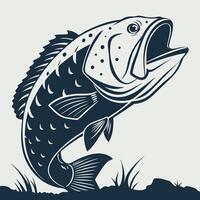 A Goliath Grouper fish jumping out of the water with its mouth open vector