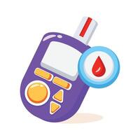 An amazing flat icon of portable glucometer in trendy design style. vector