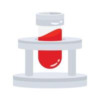 A test tube containing blood for laboratory testing and analysis vector