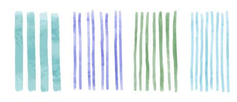 Drawing paint brush strokes. Color scheme vintage elements graphic design set. Hand drawn lines in vintage style vector