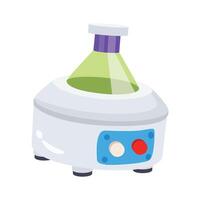 Icon of a medical centrifuge used for lab testing and sample separation. vector