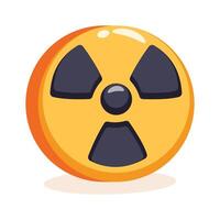 A vibrant, flat style icon of a radioactive symbol, ready to use vector