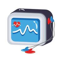 An ECG machine displaying heart rate for medical diagnostics' vector