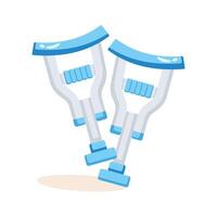 Rehabilitation, support, a pair of crutches design in trendy style vector