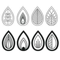 Set of leaves for creating mandalas, tattoos, mehendi vector