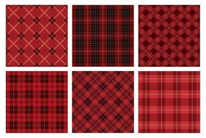 Seamless Tartan Plaid Illustration Set. Horizontally And Vertically Repeatable. vector