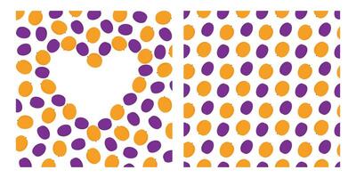 Plums and apricots heart shape Frame border Copy space Template and Seamless pattern Summer backdrop. Isolated illustration Wallpaper or web promo banner Thematic cards, leaflets, price, labels vector