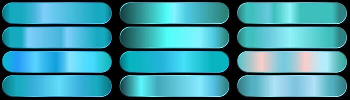 Set of Blue gradient metallic shiny design banner decoration,blue gradient texture background vector