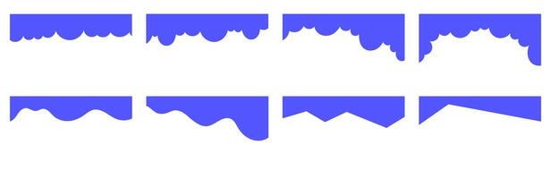 Blue Wave and Jagged Edge Shapes Set, Decorative Borders for Graphic Design, Website Elements, Invitations, and Craft Projects vector