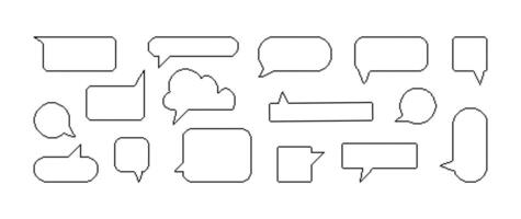 Collection of pixel dialogue boxes for game, app, notes, sticker. Retro empty chat cloud, white rectangle speech bubble illustration vector