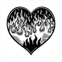 Heart flame element creative design. vector