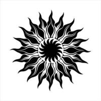 Picture Simple line art sun logo design. vector