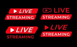 set of live streaming icon vector