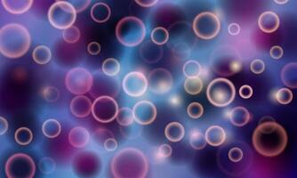 Abstract colorful blurred light bright background. circle bubbles pattern. black and purple clouds. vector