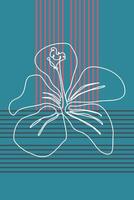 Boho Bohemian Botanical Abstract Floral Outline Wall Art Background vector