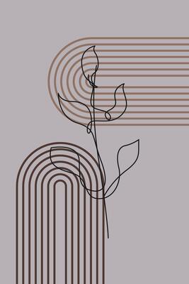 Nature Botanical Abstract Floral Outline Wall Art Background