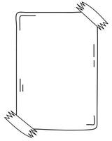 White frame for text, doodle illustration, line illustration vector