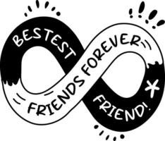 A glyph sticker of a friendship loop vector