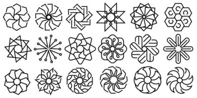 A set of different geometric designs vector